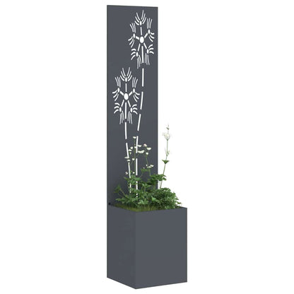 Garten Sichtschutz-Leinwand Floral Anthrazit 32 x 32 x 150 cm