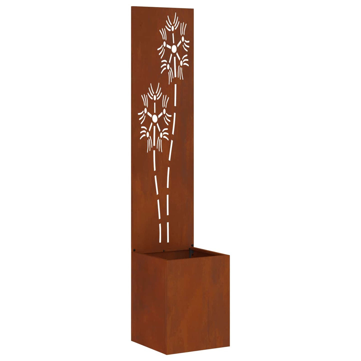 Garten Sichtschutz-Leinwand Floral Rostig 32 x 32 x 150 cm