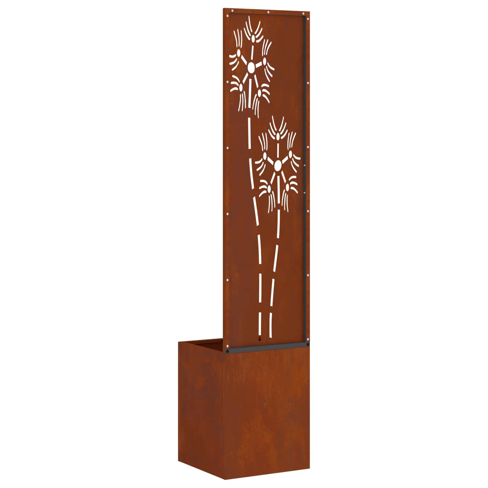 Garten Sichtschutz-Leinwand Floral Rostig 32 x 32 x 150 cm