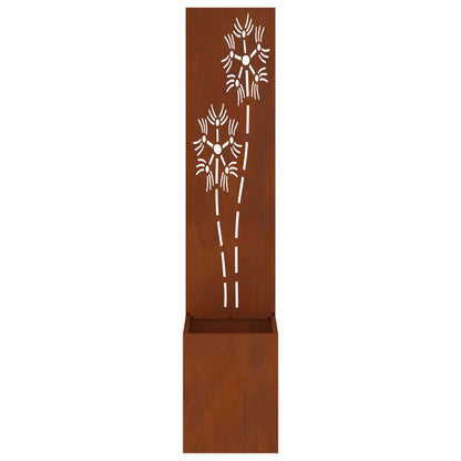 Garten Sichtschutz-Leinwand Floral Rostig 32 x 32 x 150 cm