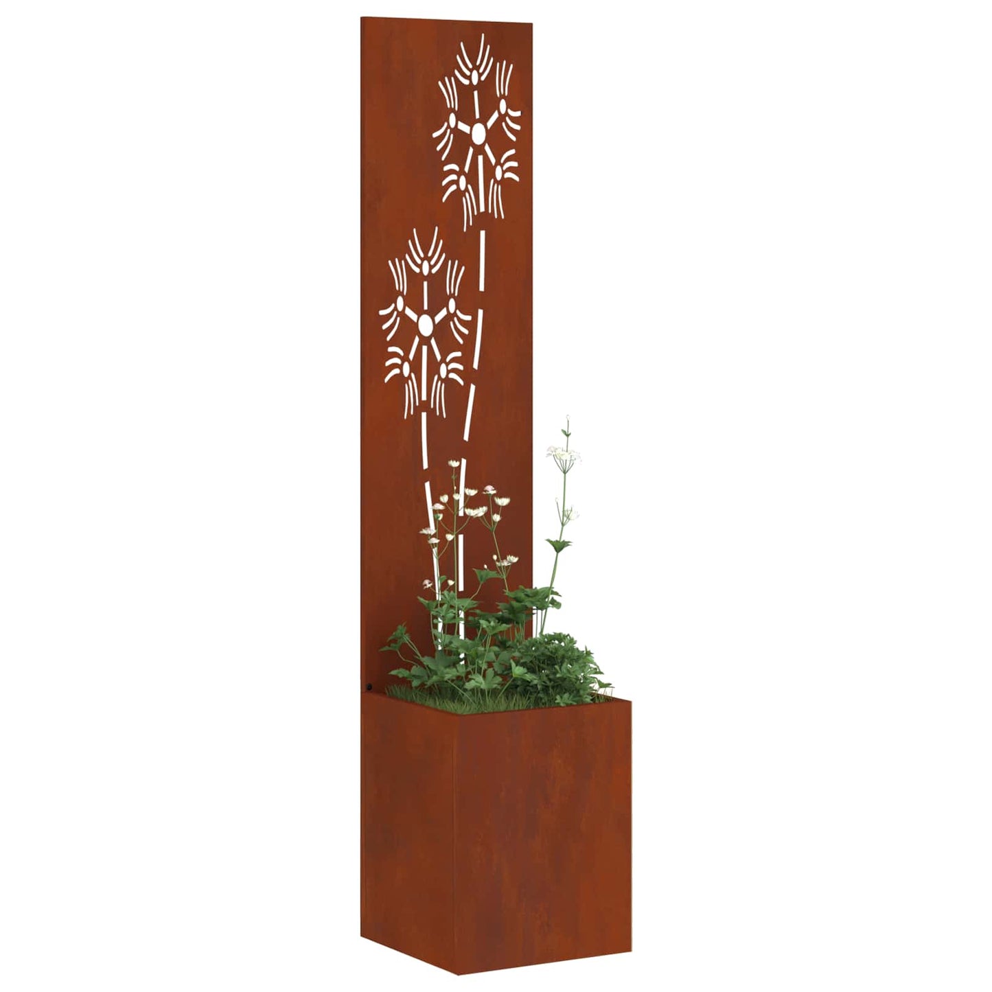 Garten Sichtschutz-Leinwand Floral Rostig 32 x 32 x 150 cm