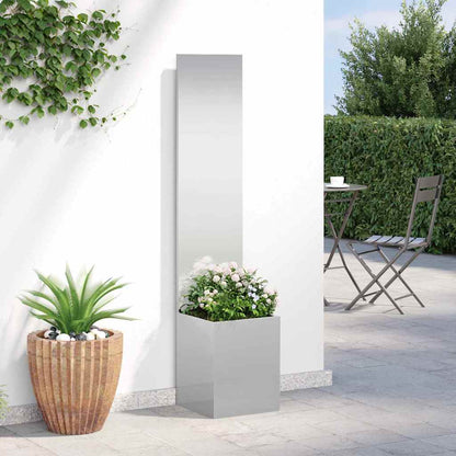Garten Sichtschutz-Leinwand Silber 32 x 32 x 150 cm Edelstahl