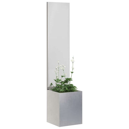 Garten Sichtschutz-Leinwand Silber 32 x 32 x 150 cm Edelstahl