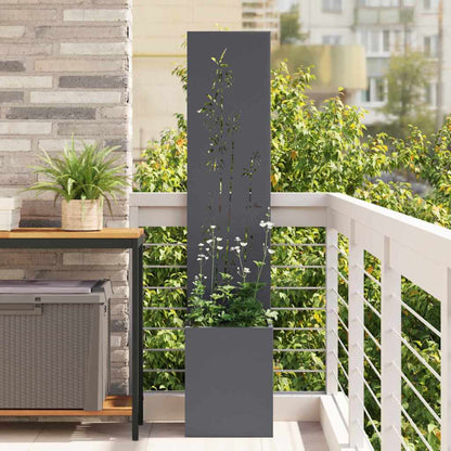 Garten Sichtschutz-Leinwand Floral Anthrazit 32 x 32 x 150 cm