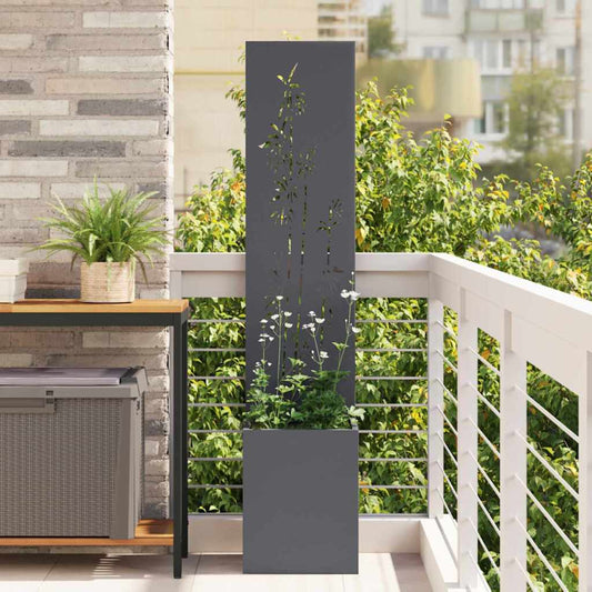 Blumentopf mit dekorativem Paneel Anthrazit 32 x 140 cm