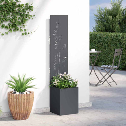 Garten Sichtschutz-Leinwand Floral Anthrazit 32 x 32 x 150 cm