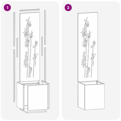 Garten Sichtschutz-Leinwand Floral Rostig 32 x 32 x 150 cm