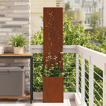 Garten Sichtschutz-Leinwand Floral Rostig 32 x 32 x 150 cm