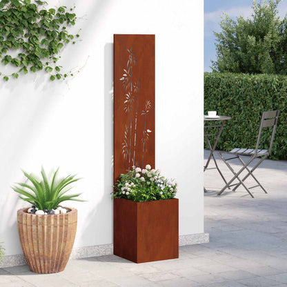 Garten Sichtschutz-Leinwand Floral Rostig 32 x 32 x 150 cm