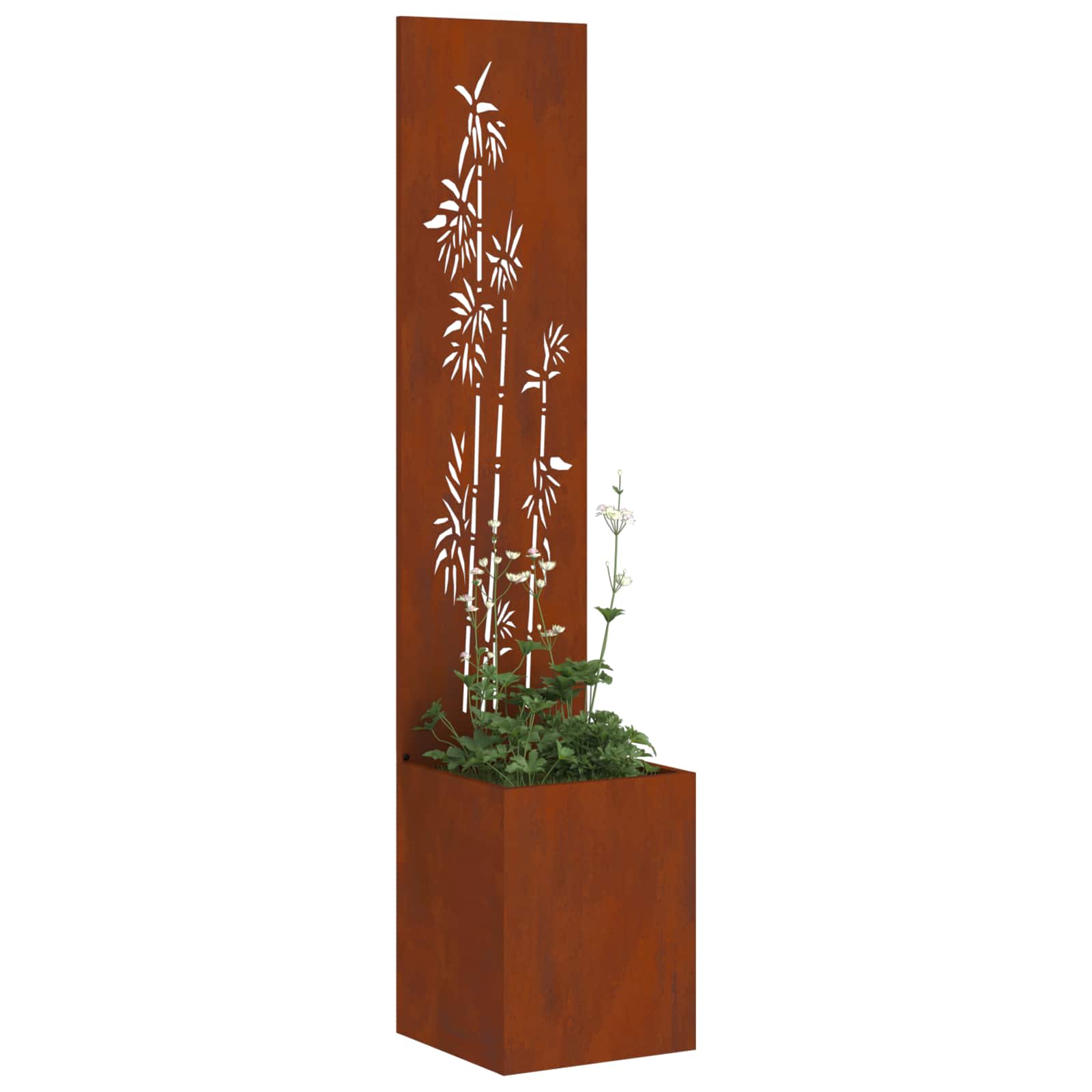Garten Sichtschutz-Leinwand Floral Rostig 32 x 32 x 150 cm