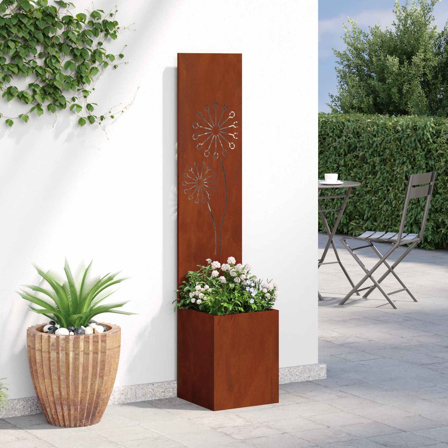 Garten Sichtschutz-Leinwand Rostig 32 x 32 x 150 cm