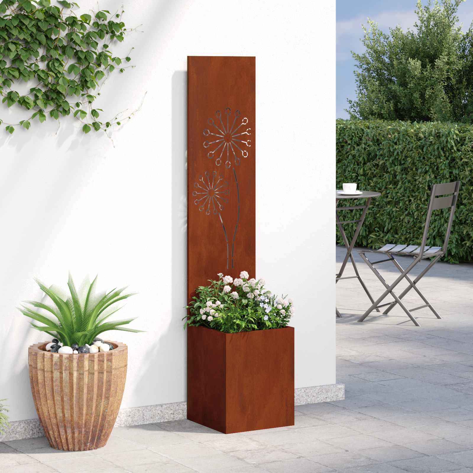 Garten Sichtschutz-Leinwand Rostig 32 x 32 x 150 cm