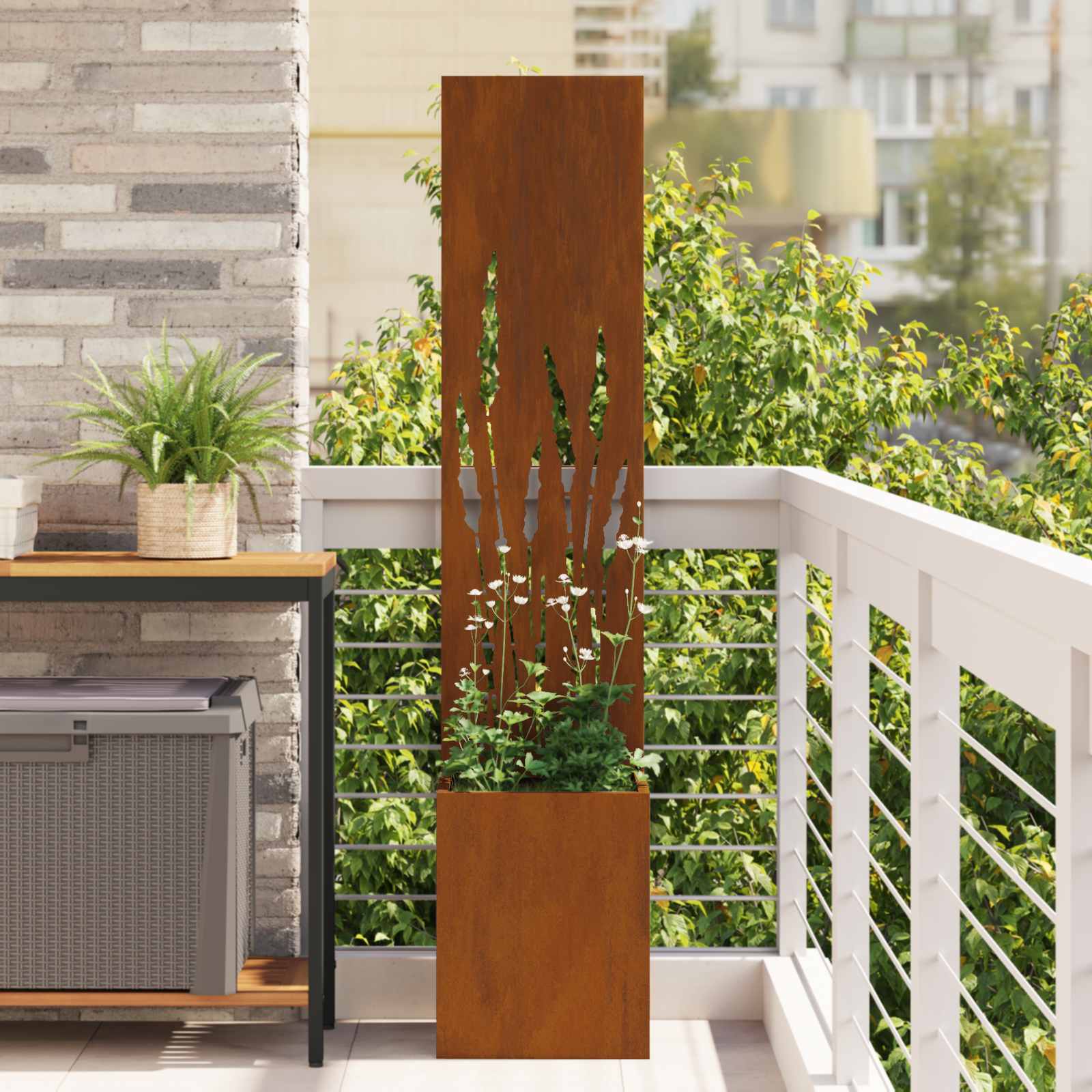 Garten Sichtschutz-Leinwand Rostig 32 x 32 x 150 cm