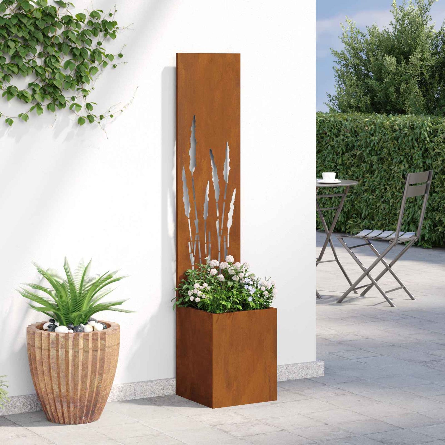 Garten Sichtschutz-Leinwand Rostig 32 x 32 x 150 cm
