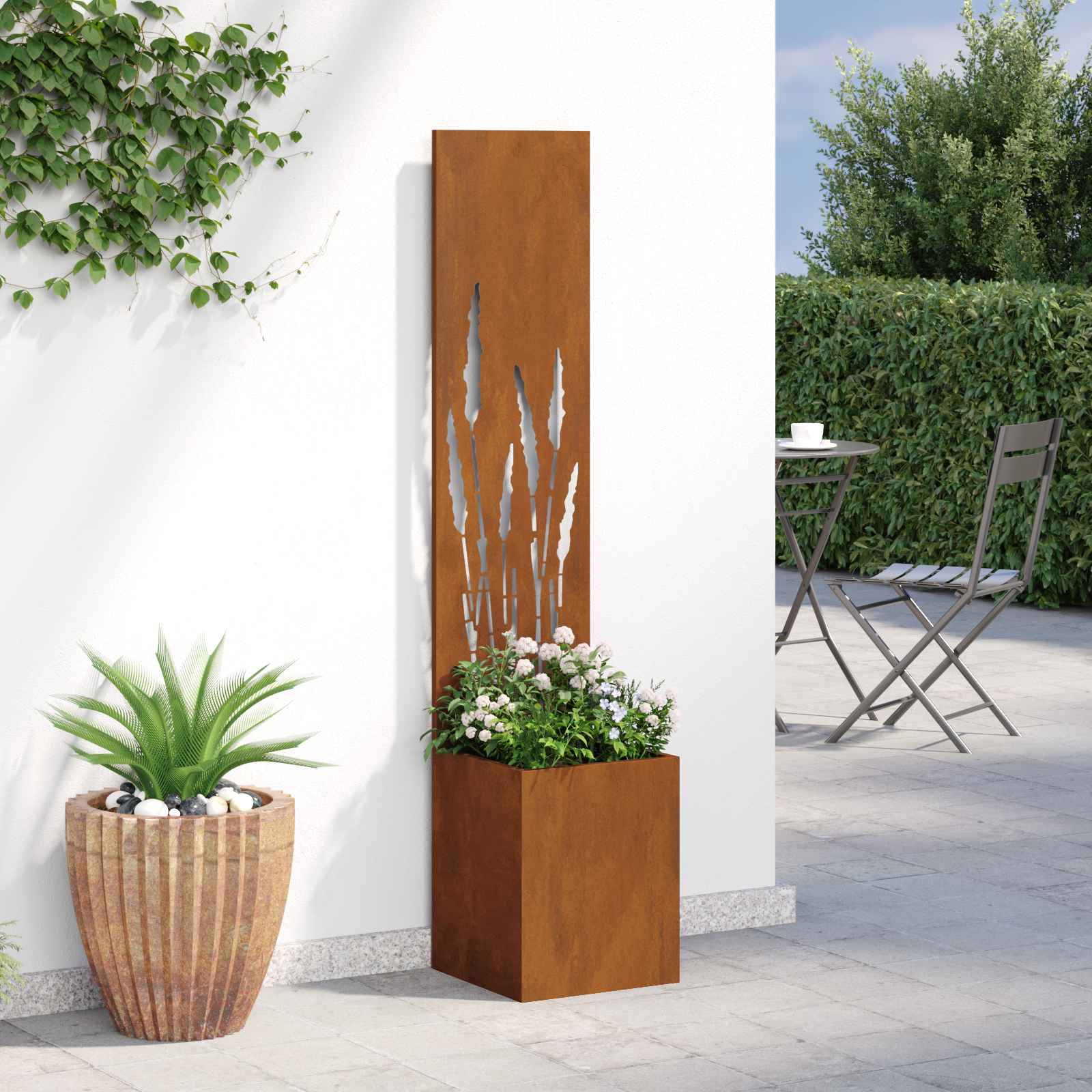 Garten Sichtschutz-Leinwand Rostig 32 x 32 x 150 cm