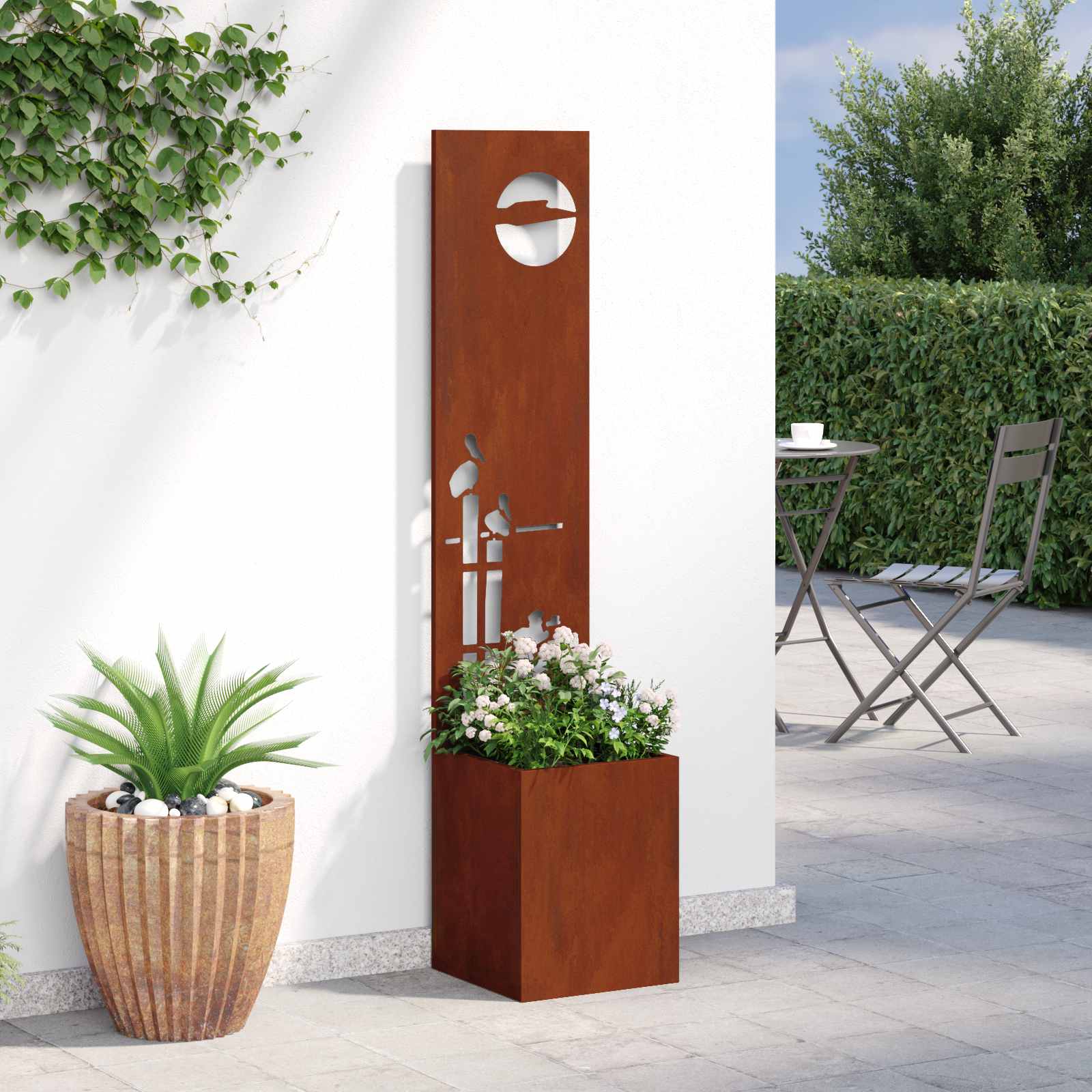 Garten Sichtschutz-Leinwand Rostig 32 x 32 x 150 cm