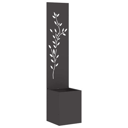 Garten Sichtschutz-Leinwand Floral Schwarz 32 x 32 x 150 cm