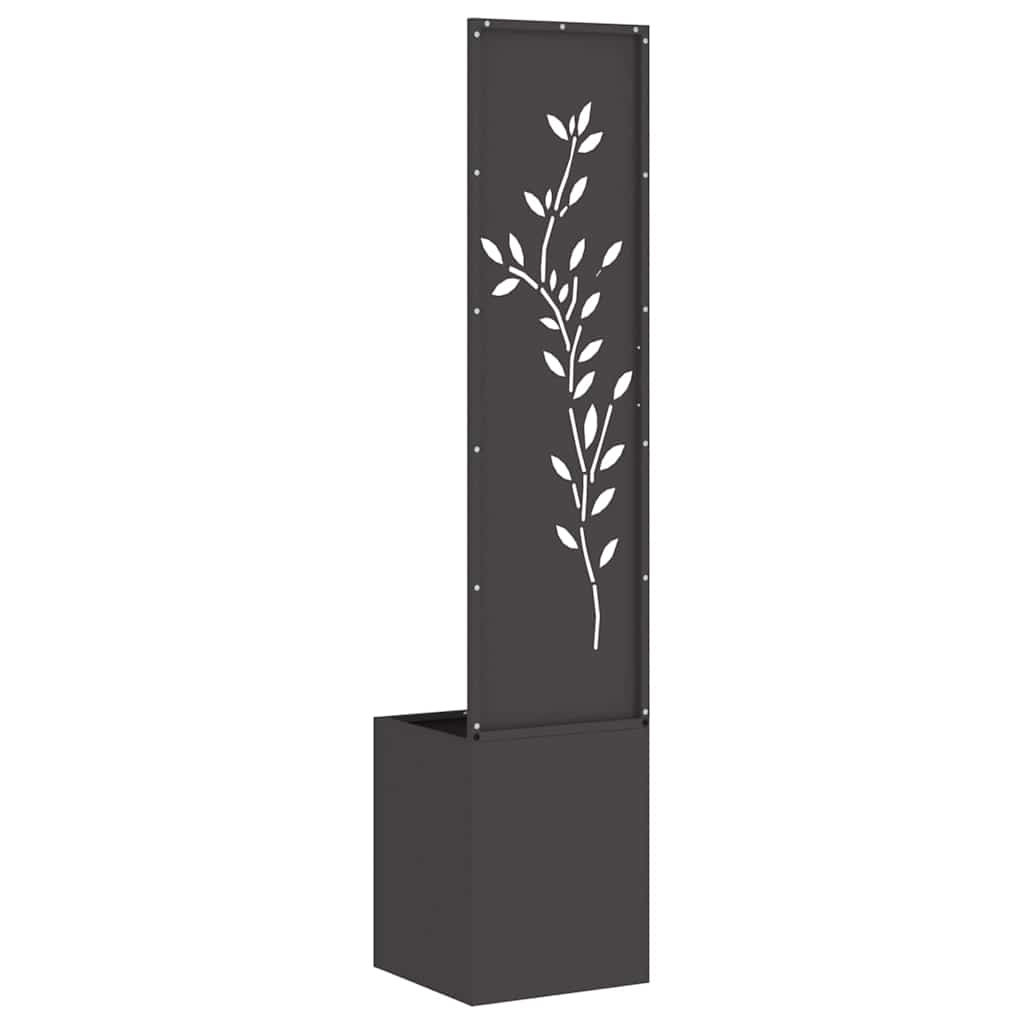 Garten Sichtschutz-Leinwand Floral Schwarz 32 x 32 x 150 cm