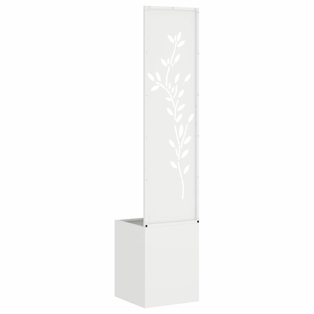 Garten Sichtschutz-Leinwand Floral Weiß 32 x 32 x 150 cm