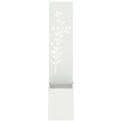 Garten Sichtschutz-Leinwand Floral Weiß 32 x 32 x 150 cm