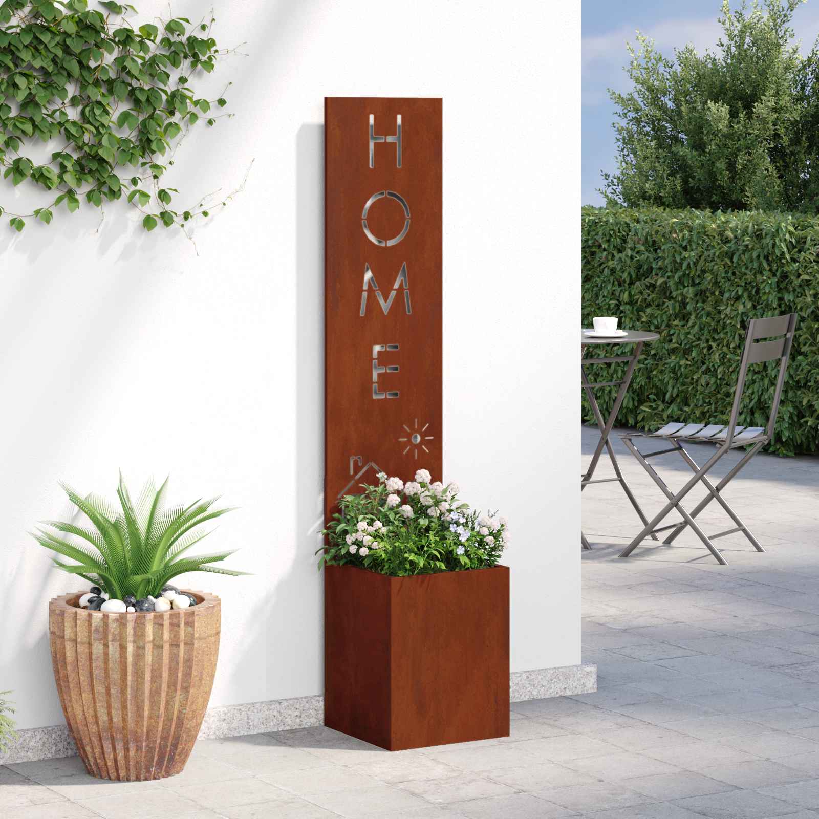 Garten Sichtschutz-Leinwand Rostig 32 x 32 x 150 cm