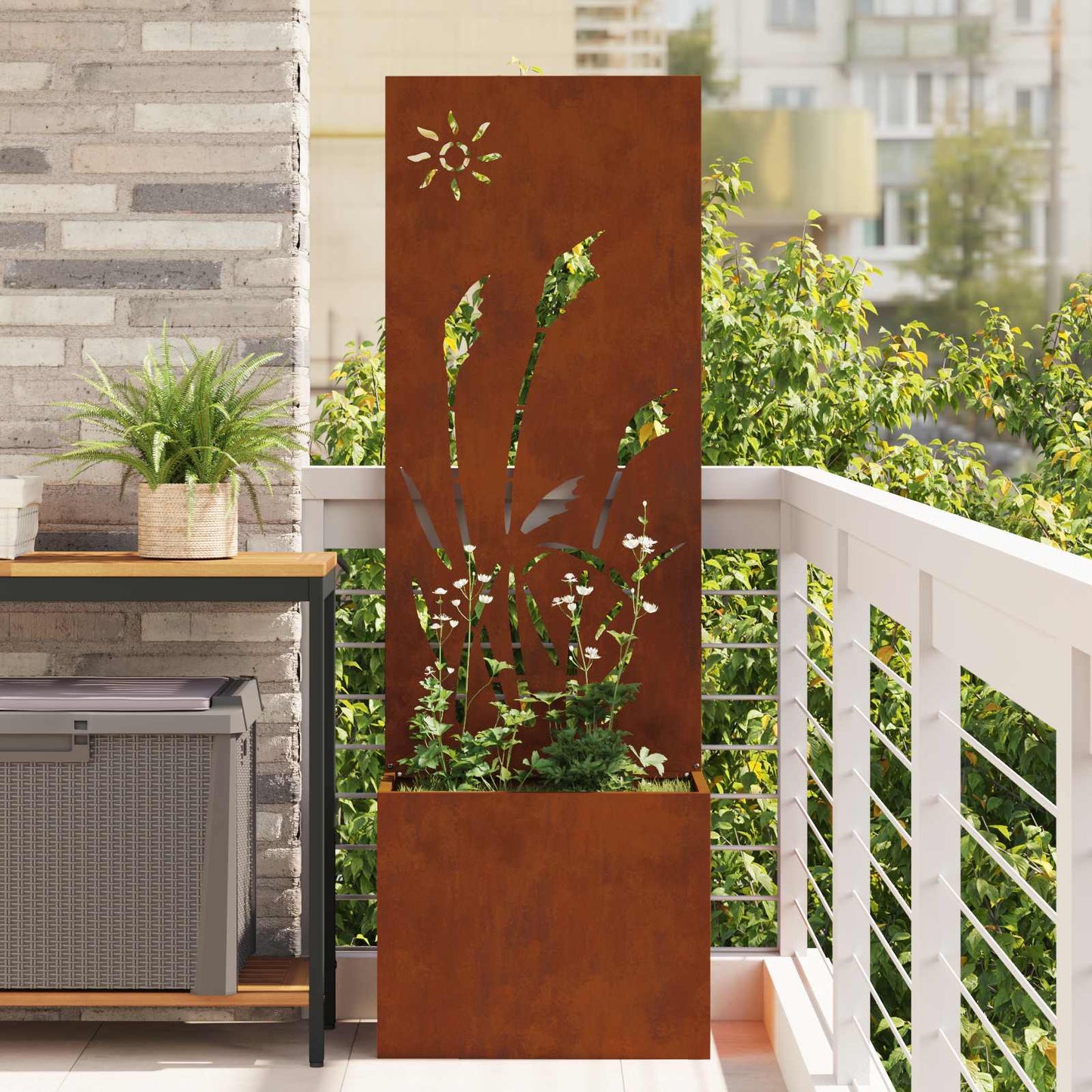 Garten Sichtschutz-Leinwand Rostig 50 x 32 x 150 cm