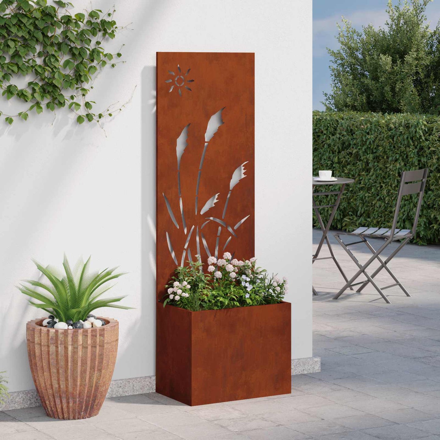 Garten Sichtschutz-Leinwand Rostig 50 x 32 x 150 cm