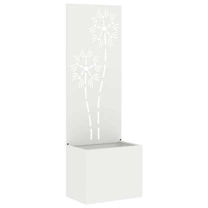 Garten Sichtschutz-Leinwand Floral Weiß 50 x 32 x 150 cm