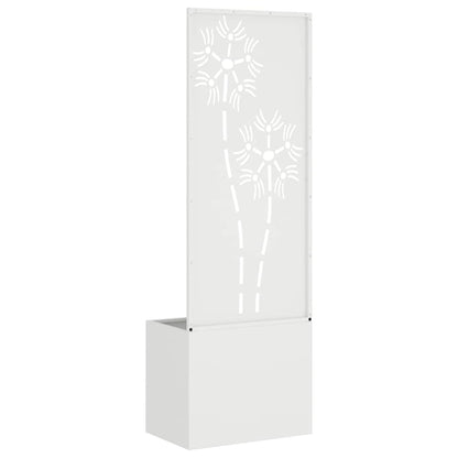 Garten Sichtschutz-Leinwand Floral Weiß 50 x 32 x 150 cm