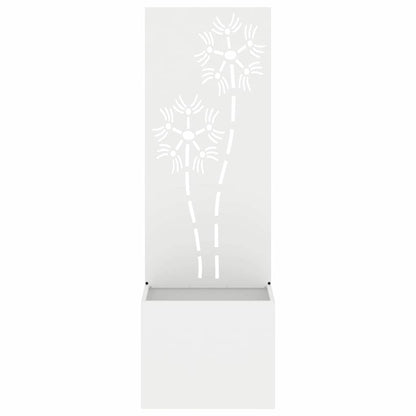Garten Sichtschutz-Leinwand Floral Weiß 50 x 32 x 150 cm