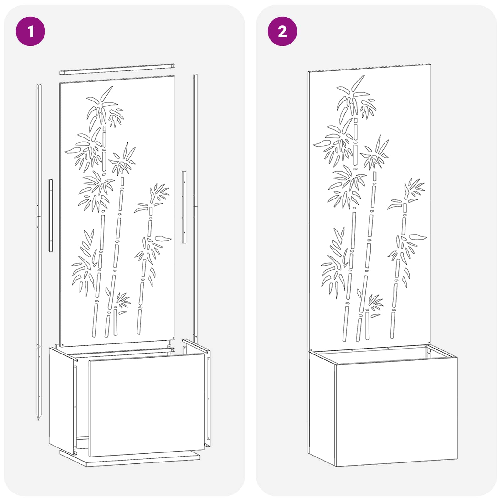 Garten Sichtschutz-Leinwand Floral Rostig 50 x 32 x 150 cm
