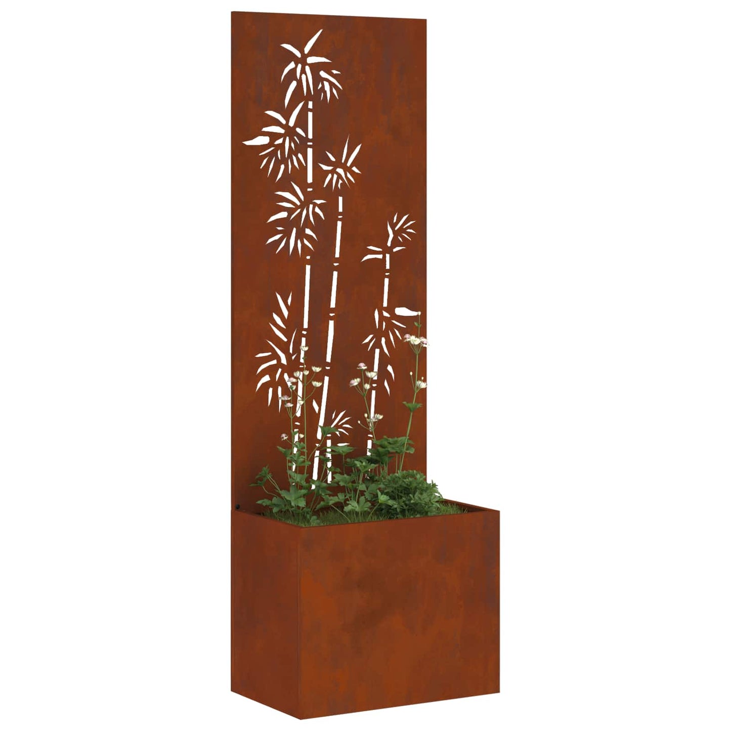 Garten Sichtschutz-Leinwand Floral Rostig 50 x 32 x 150 cm