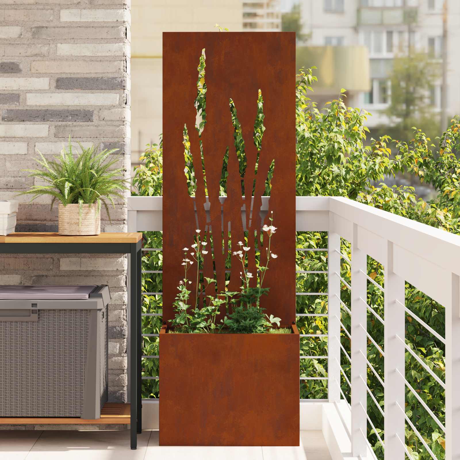 Garten Sichtschutz-Leinwand Rostig 50 x 32 x 150 cm