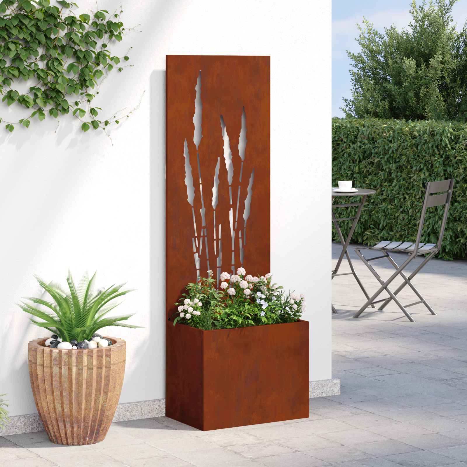 Garten Sichtschutz-Leinwand Rostig 50 x 32 x 150 cm