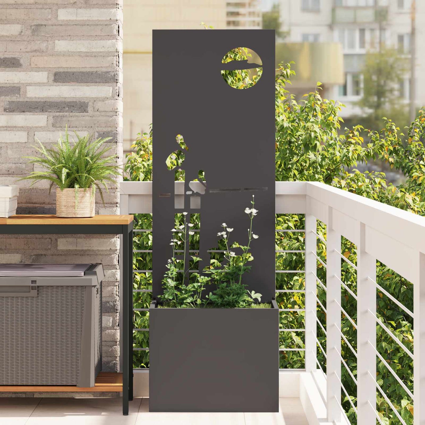 Garten Sichtschutz-Leinwand Schwarz 50 x 32 x 150 cm