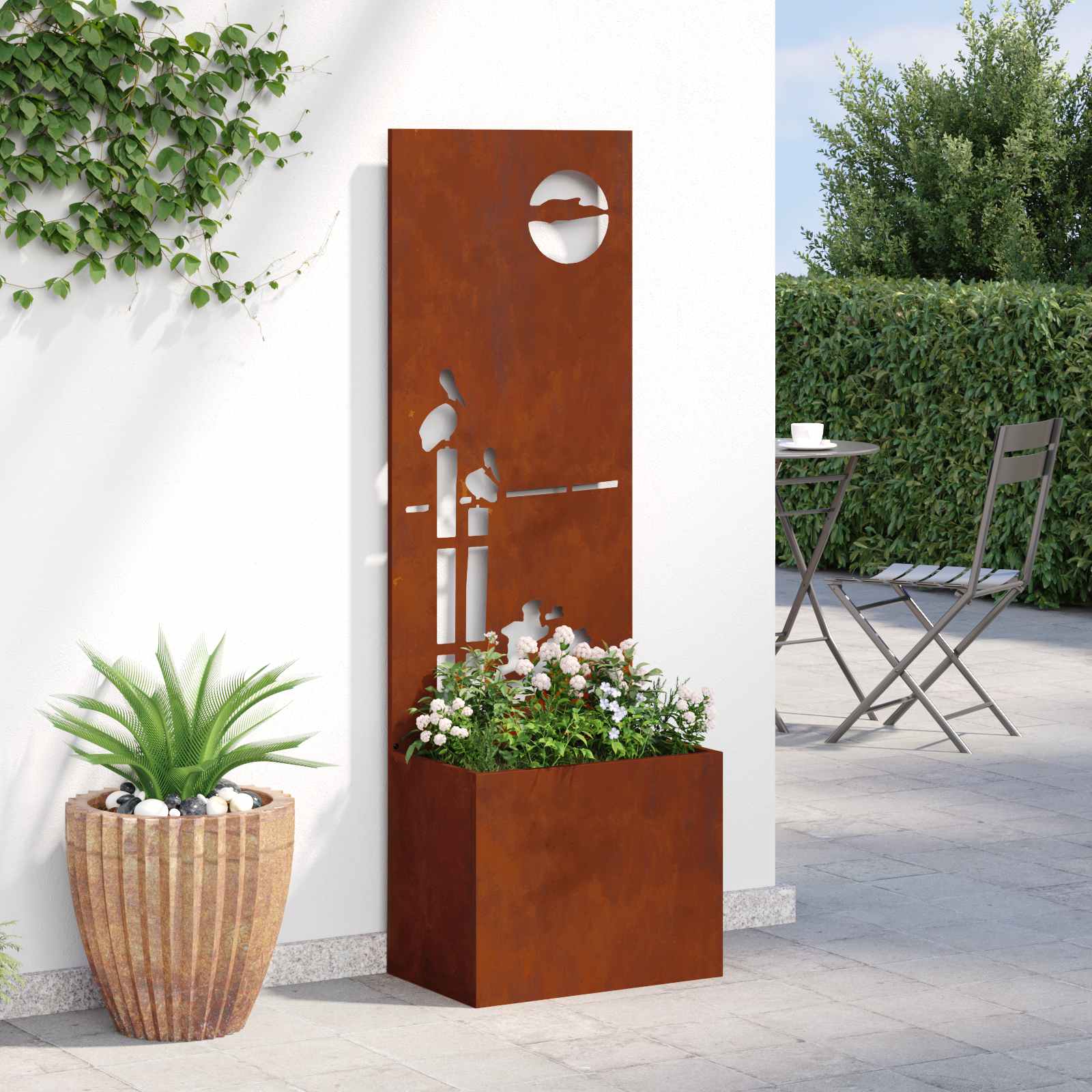 Garten Sichtschutz-Leinwand Rostig 50 x 32 x 150 cm