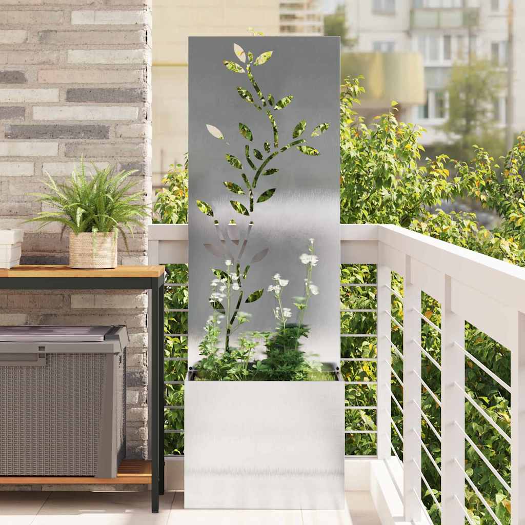 Garten Sichtschutz-Leinwand Silber 50 x 32 x 150 cm Edelstahl