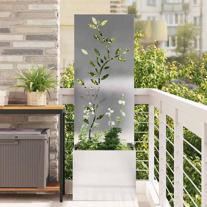 Garten Sichtschutz-Leinwand Silber 50 x 32 x 150 cm Edelstahl