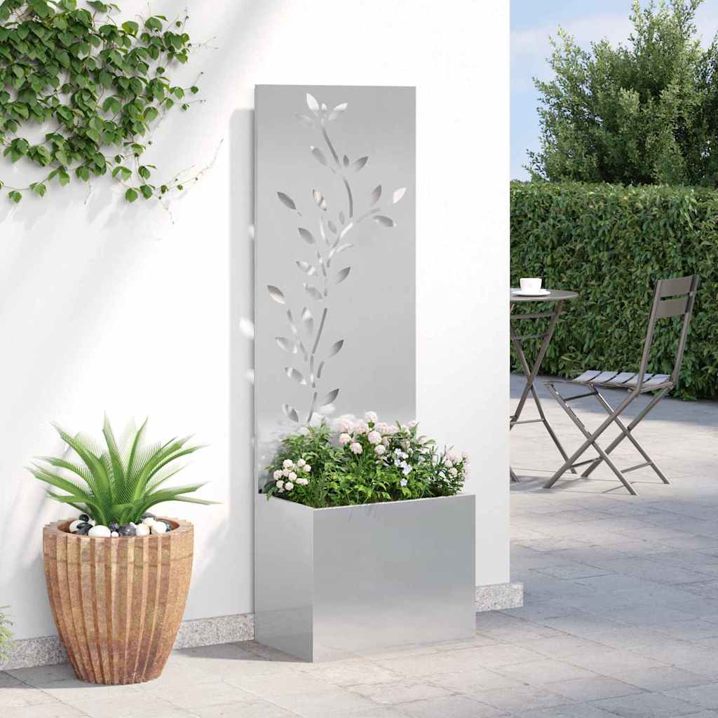 Garten Sichtschutz-Leinwand Silber 50 x 32 x 150 cm Edelstahl
