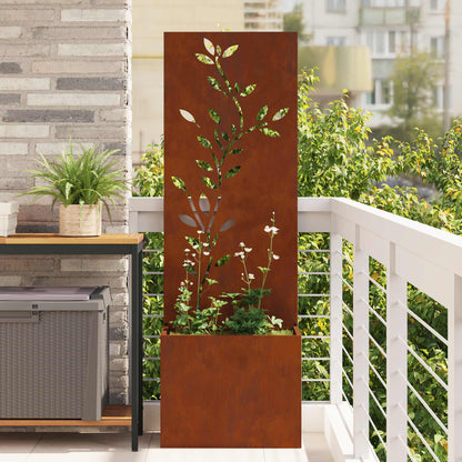 Garten Sichtschutz-Leinwand Floral Rostig 50 x 32 x 150 cm