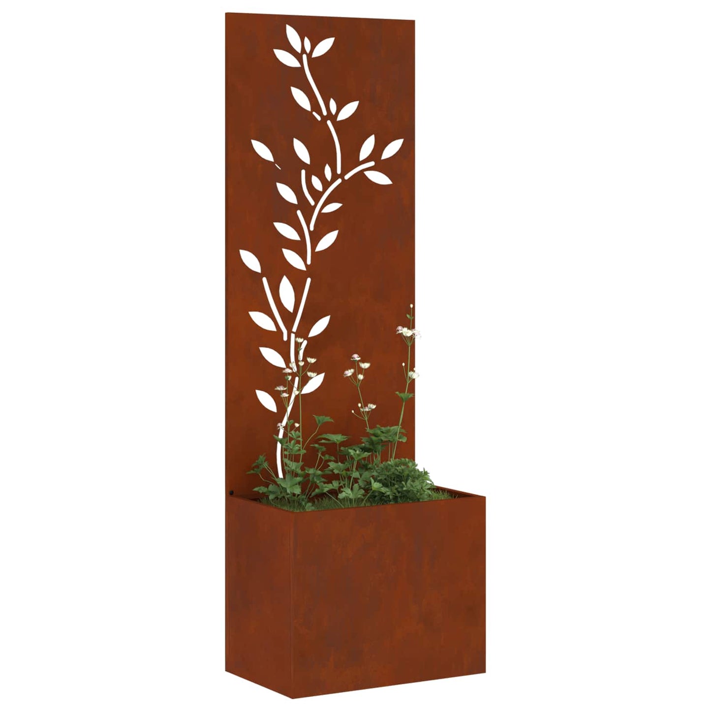 Garten Sichtschutz-Leinwand Floral Rostig 50 x 32 x 150 cm