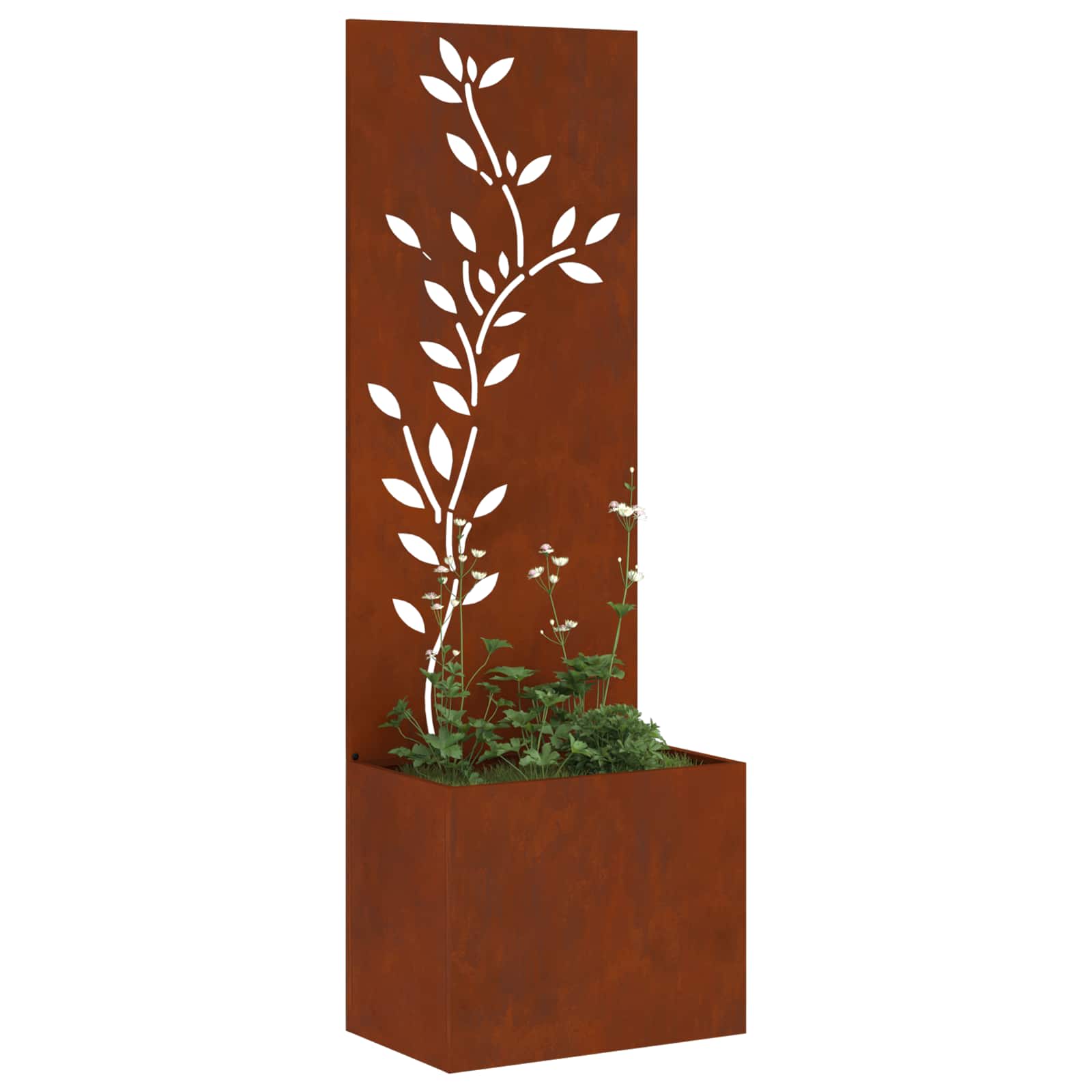 Garten Sichtschutz-Leinwand Floral Rostig 50 x 32 x 150 cm