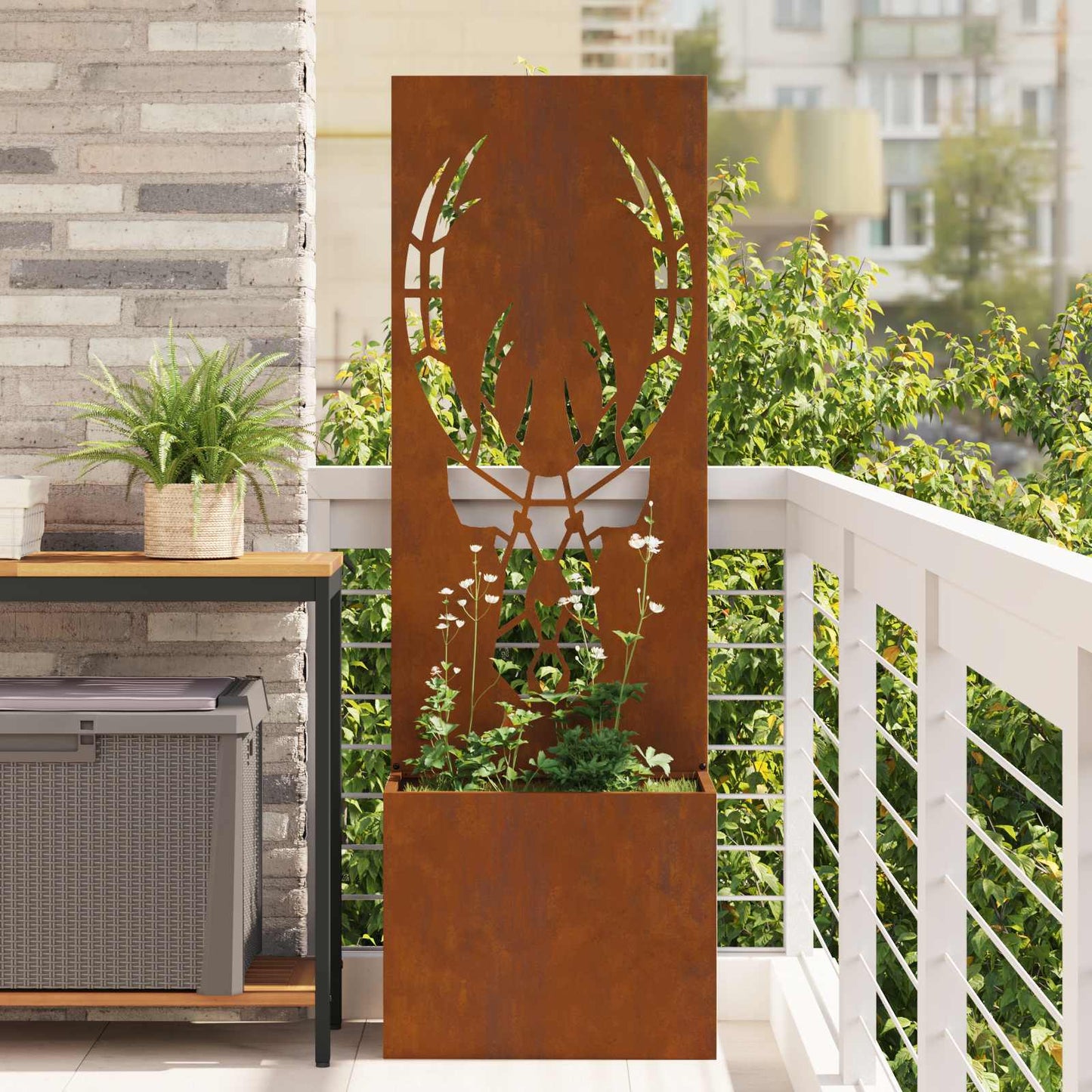 Garten Sichtschutz-Leinwand Tiermuster Rostig 50 x 32 x 150 cm