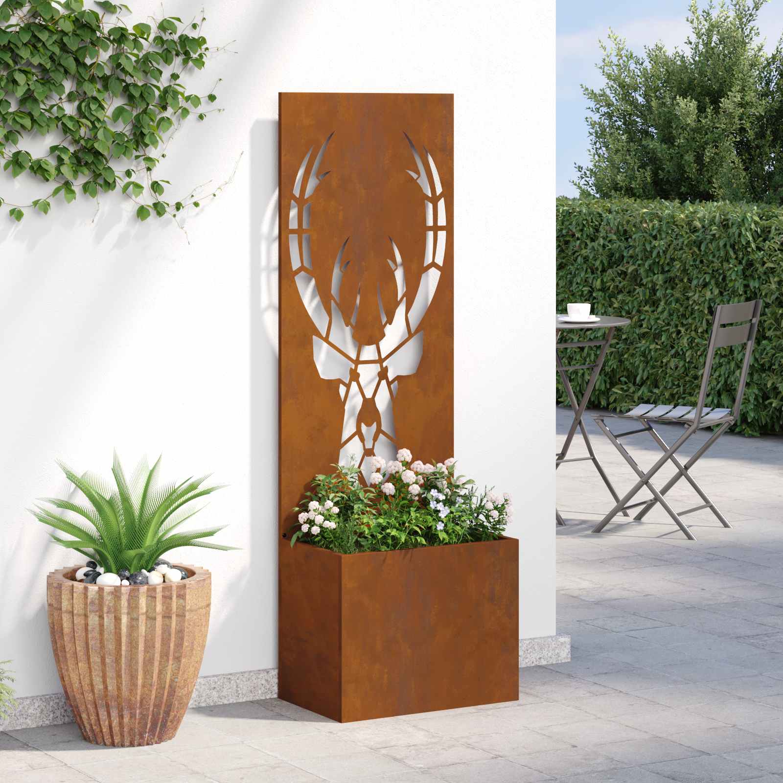 Garten Sichtschutz-Leinwand Tiermuster Rostig 50 x 32 x 150 cm