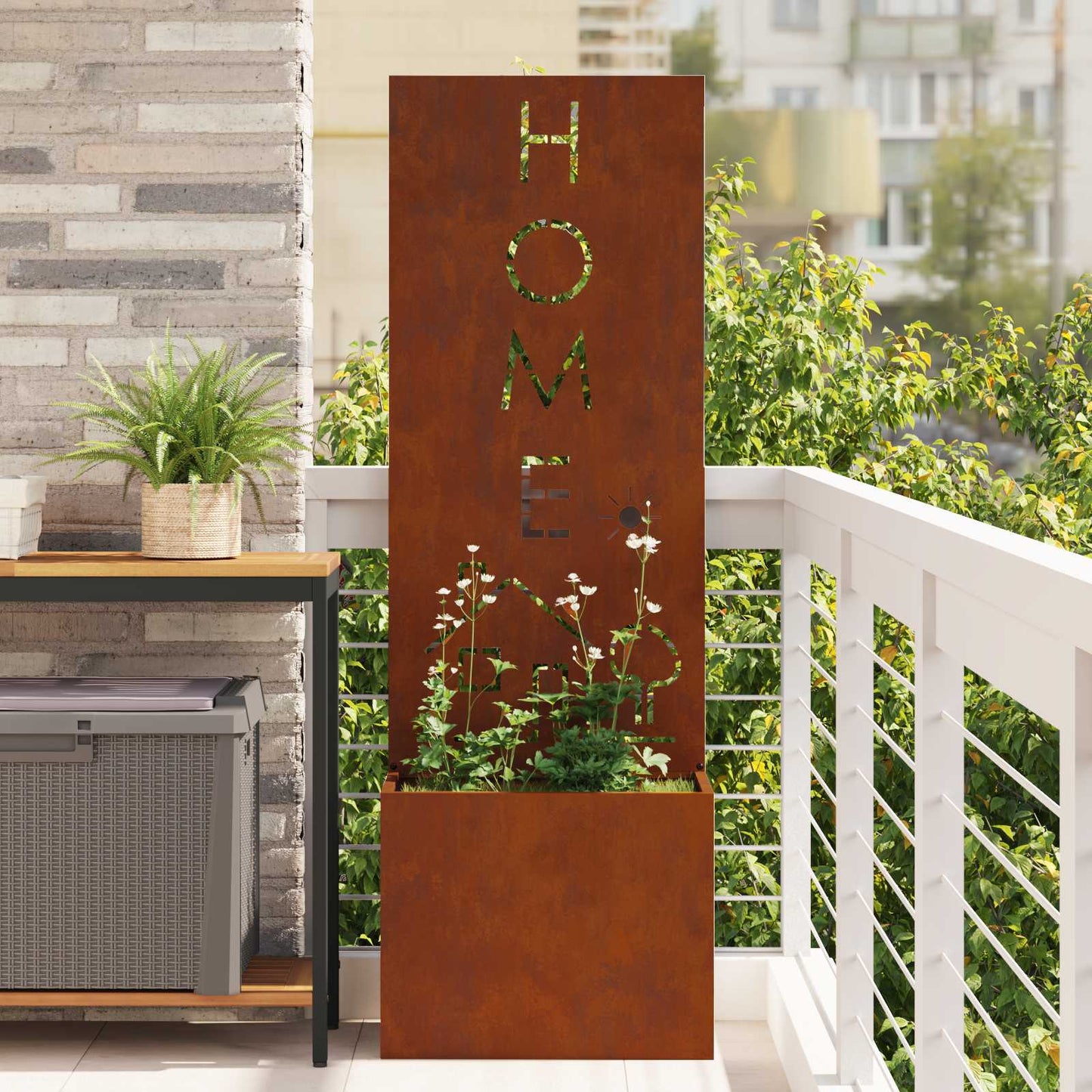 Garten Sichtschutz-Leinwand Rostig 50 x 32 x 150 cm