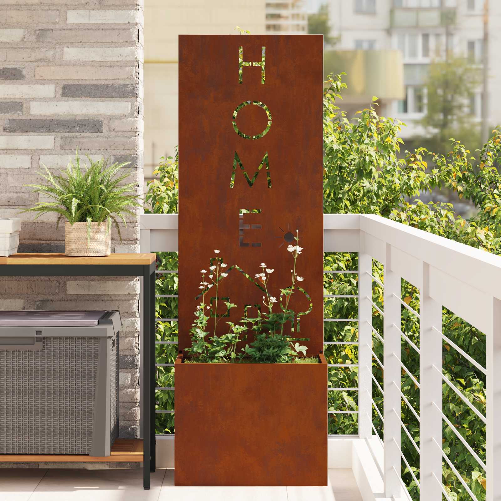 Garten Sichtschutz-Leinwand Rostig 50 x 32 x 150 cm