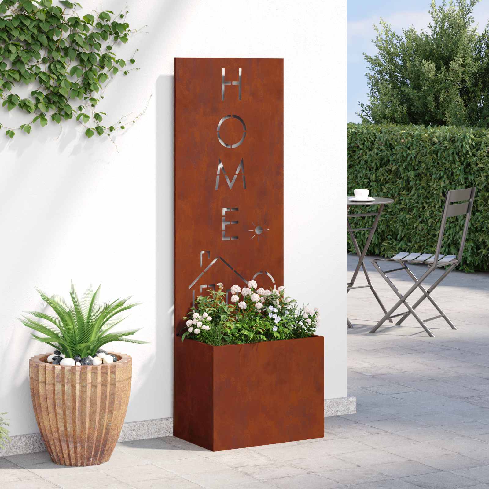 Garten Sichtschutz-Leinwand Rostig 50 x 32 x 150 cm