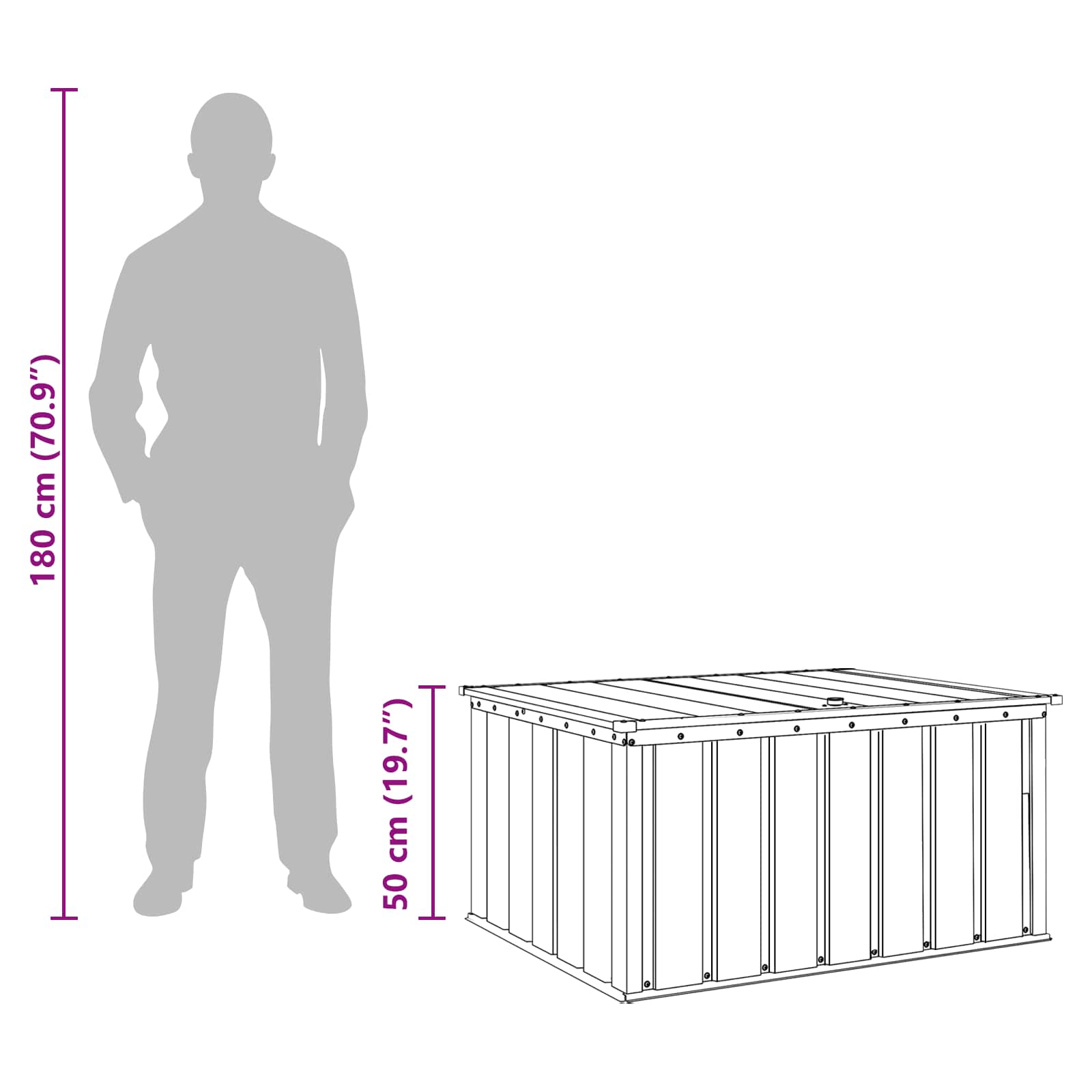 Gartenlagerbox Schwarz 101 x 82 x 50 cm Stahl