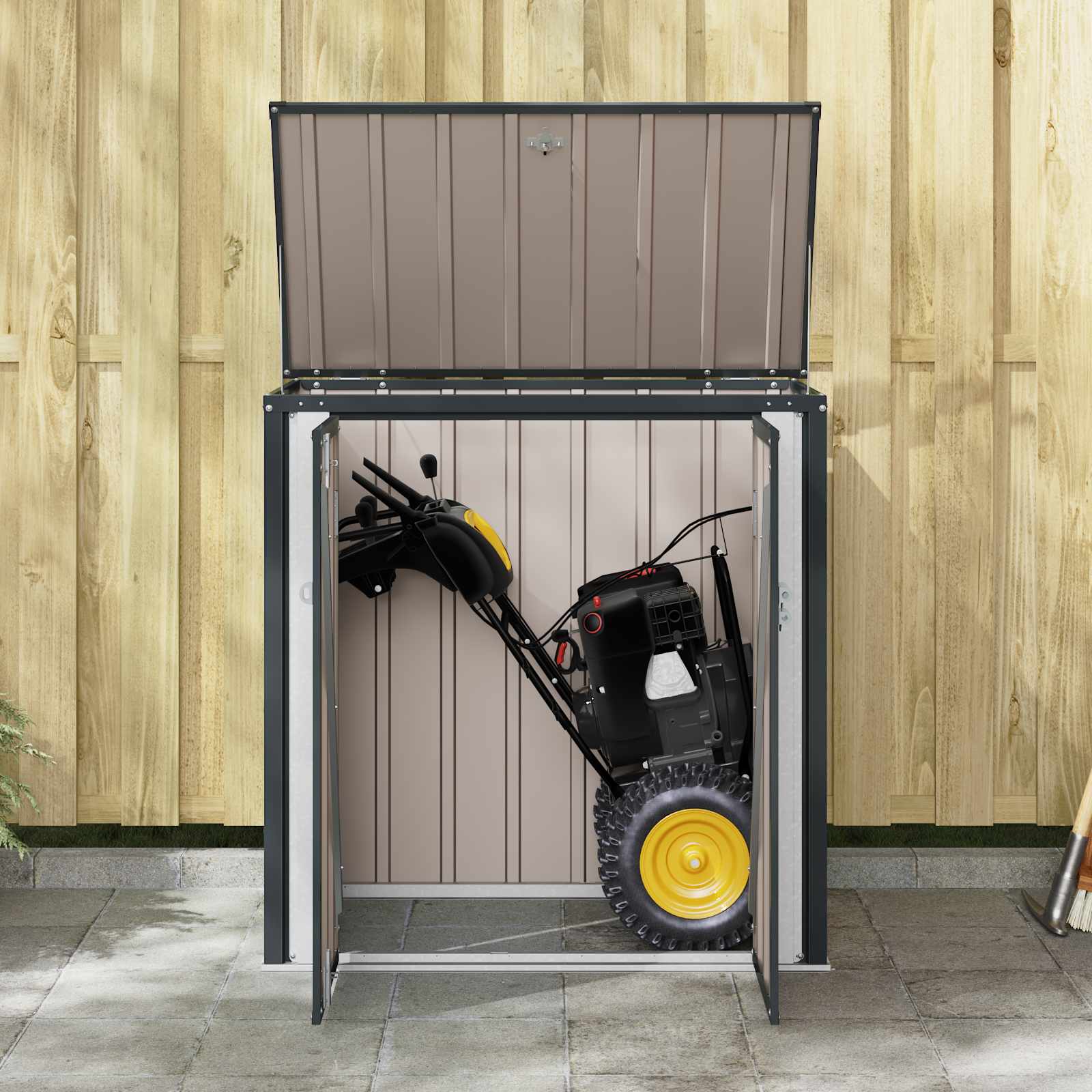 Gartenlagerbox Schwarz 101,5 x 57 x 100,5 cm Stahl