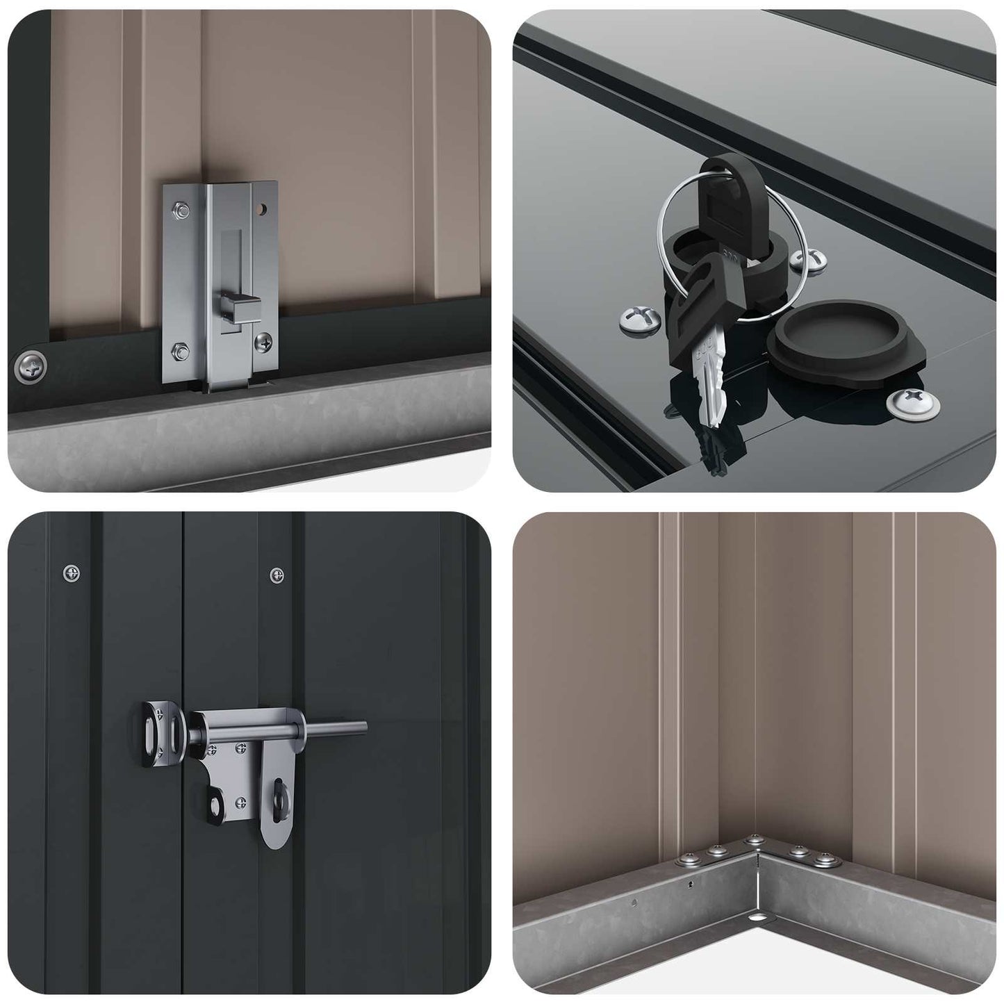 Gartenlagerbox Schwarz 101,5 x 82 x 100 cm Stahl